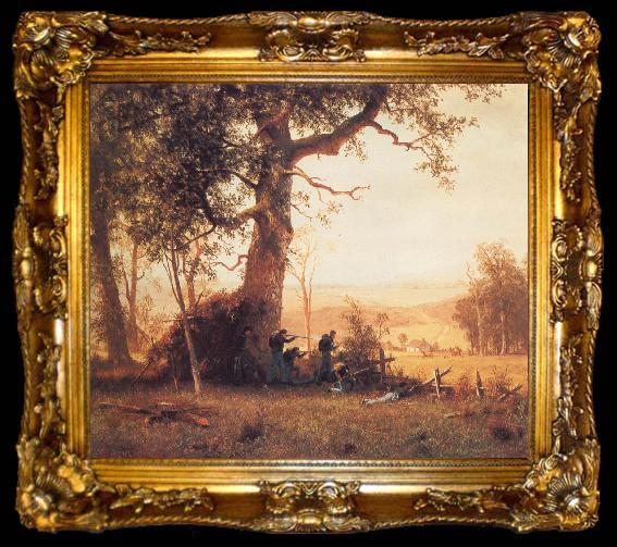 framed  Albert Bierstadt Attack on a Picket Post, ta009-2